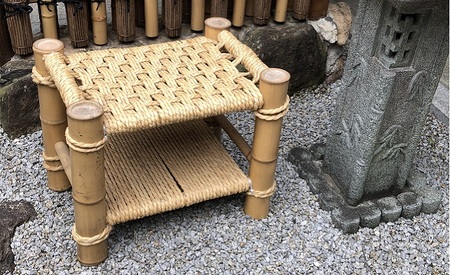 【竹工芸品】竹とい草の椅子