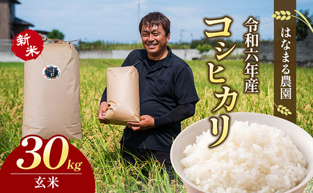はなまる農園令和6年新米香川県産「コシヒカリ（玄米）30kg」 11月配送