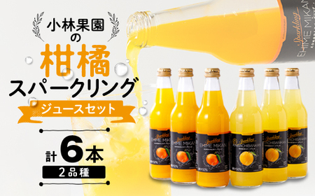 小林果園の柑橘スパークリングジュースセット(2品種・計6本)【C24-28】【1233619】