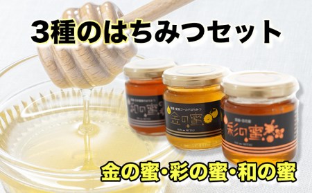 国産 天然 里山 はちみつ 蜂蜜 3種 セット 金の蜜 彩の蜜 和の蜜 純粋 濃厚 熟成 贈答 ギフト 瓶 愛南町産 高品質