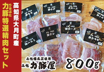 高知県大月町産 力豚 特選精肉セット　8種×100g