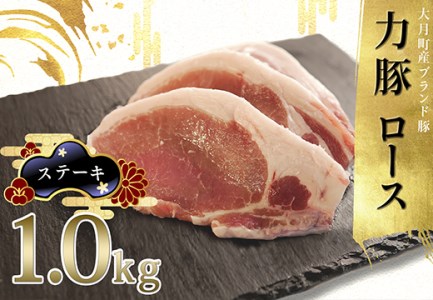 【高知県 大月町産ブランド豚】力豚ロース　ステーキ用1kg