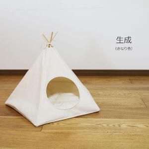 猫キャンプ テント 帆布 11号 ペットテント 5角形【生成】