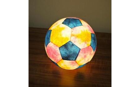 球体行灯「舞」（置）サッカーボールランプ　手漉きモミ和紙（彩）