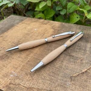 【木製ボールペンとシャープペンシル(0.5mm)のセット（ブナ材・艶消し仕上げ）2Pice】木製ボールペン 木軸ボールペン 木製シャープペンシル 木軸シャープペンシル MUKU屋 MUFactory