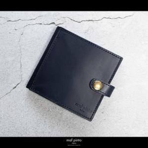 maf pinto (マフ ピント) 二つ折り財布 スナップボタン付き ネイビー レザー 本革 日本製