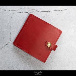 maf pinto (マフ ピント) 二つ折り財布 スナップボタン付き レッド レザー 本革 日本製