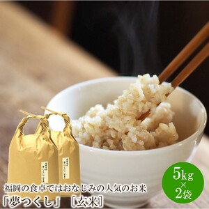 福岡の食卓ではおなじみの人気のお米「夢つくし」5kg×2袋 [10kg] [玄米]【059-0037】