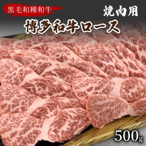 【数量限定】博多和牛ロース焼肉用(500g)【009-0011】