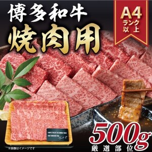 【A4～A5】博多和牛焼き肉用【厳選部位】(500g)【配送不可地域：離島】【1168508】