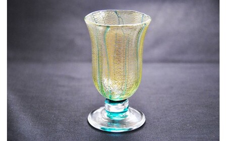 金彩冷酒杯 緑 HA-03-2【粋工房】_PA1176