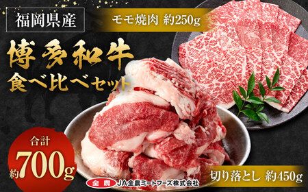 博多和牛の食べ比べセット 700g (切り落とし約450g＋モモ焼肉約250g)