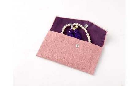 【念珠入れ(桜色)房(紫色)】 アコヤ 真珠念珠 数珠袋付き 女性用 国内加工 高品質 パール 法具