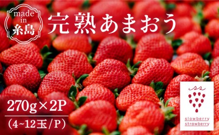 【予約：2024年1月上旬より順次発送】完熟あまおう 270g × 2パック 糸島市 / slowberry strawberry [APJ002]