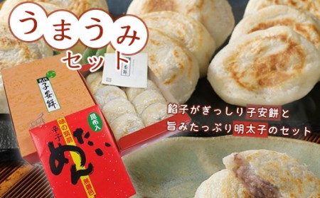 うまうみセット ／ 子安餅 辛子明太子 和菓子 もち 焼餅 お茶菓子 福岡県 特産　CZ002