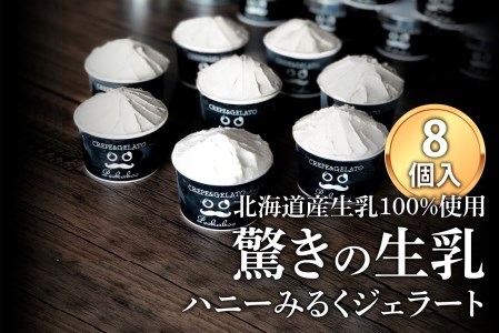 北海道産 生乳 ジェラート アイス ハニー ミルク 8個入り ジェラートセット