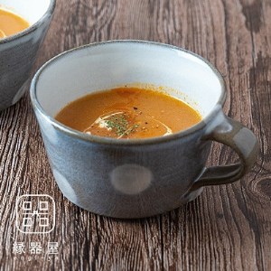 AA16　小石原焼 ヤママル窯 水玉スープカップ(白)