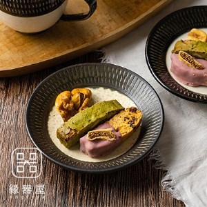 AA35　小石原焼 カネハ窯 飛び鉋プレート【小】(茶マット)