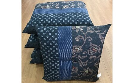 日本製座布団万葉５枚組（55×59）（ブルー）　AA230