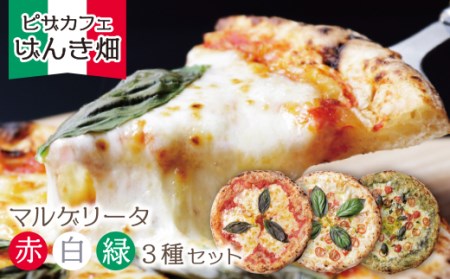 P24-14 げんき畑 ピザ 3枚セット＜赤・白・緑マルゲリータ＞ 【GNKB】 【fukuchi00】