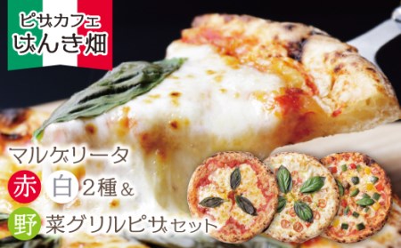 P24-15 げんき畑 ピザ 3枚セット＜(赤・白)＆野菜グリルピザ＞ 【GNKB】 【fukuchi00】