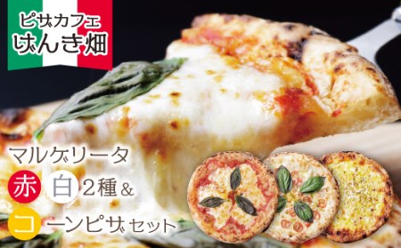 P24-17 げんき畑 ピザ 3枚セット＜(赤・白)＆コーンピザ＞ 【GNKB】 【fukuchi00】