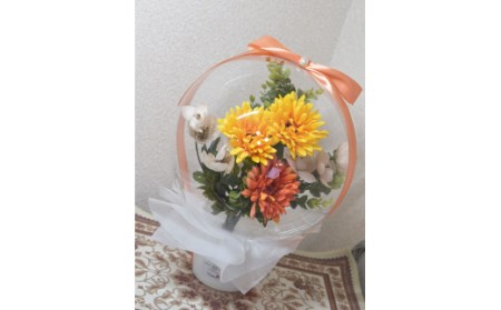 黄色：Flower balloon ( フラワー バルーン )  アーティフィシャルフラワー  置き型タイプ 韓国 お花 贈り物