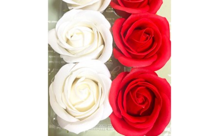 赤×白：Flower balloon ( フラワー バルーン )  ソープ フラワー 5本 置き型タイプ 韓国 お花 贈り物