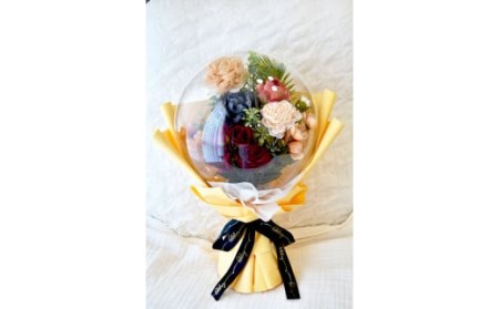 シック系：Flower balloon ( フラワー バルーン )  アーティフィシャルフラワー 花束型 ラッピング 韓国 お花 贈り物