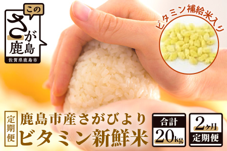  ビタミン新鮮米１０kg２か月定期便（鹿島市産さがびよりビタミン補給米入り） E-89