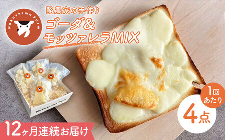 【12回定期便】チーズトースト ゴーダ＆モッツァレラMIX 4点 セット【ナカシマファーム】[NAJ118]