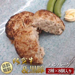 BN078_佐賀牛ハンバーグ(130g×4個)&黒豚ハンバーグ(130g×4個)の食べ比べ