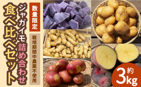 【数量限定！】ジャガイモ 詰め合わせ 食べ比べセット 約3kg【桑野ファーム】 [IAR001]