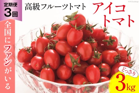 AG138【3回定期便】全国にファンがいる高級フルーツトマト どっさり！アイコ 3kg