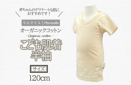 オーガニックコットンこども肌着半袖(120cmサイズ)・日本アトピー協会推薦品[AHAP023]