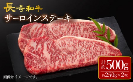 【訳あり】長崎和牛 サーロイン ステーキ 約500g（2枚） 【大西海ファーム食肉加工センター】[CEK178]