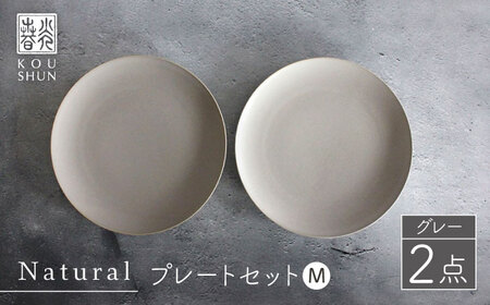 【波佐見焼】Naturalシリーズ プレート M 2枚セット（グレー） 食器 取り皿 ケーキ皿 【光春窯】 [XD55] 波佐見焼