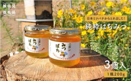 日本蜜蜂の純粋はちみつ 3個セット [MD01] 