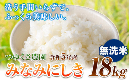 米 令和5年産 みなみにしき 無洗米 18kg 熊本県 荒尾市産 米 無洗米 つゆくさ農園 《30日以内に出荷予定(土日祝除く)》 米 こめ コメ 無洗米 米