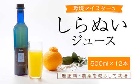 果汁100％ しらぬい ジュース 計6L (500ml×12本セット) 環境マイスター