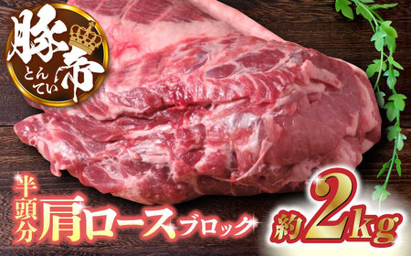 豚帝 肩ロース ブロック (半頭分) 約2kg【KRAZY MEAT(小田畜産)】[ZCP006]