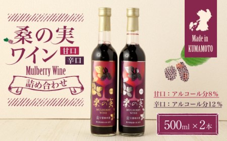 桑の実 ワイン 甘口 辛口 詰合せ 500ml×2本 熊本県産 マルベリー