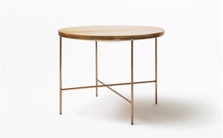【FIL】ラウンドテーブル MASS Series 900 Round Table -Natural Wood & Copper Frame-