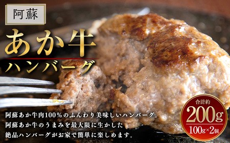 阿蘇 あか牛 ハンバーグ 2個 あか牛肉100％使用 牛肉 牛 惣菜 冷凍 熊本県産