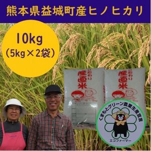熊本県益城町産　令和5年産「ヒノヒカリ」10kg(5kg×2袋)【1463727】