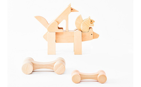 【ウッドデザイン賞受賞】木製おもちゃセット　動物パズル・車