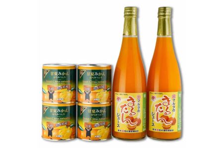 B167-10 甘夏みかん缶詰（４缶）まるたんジュース（２本）セット