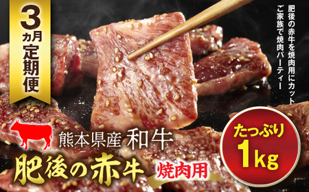 【3ヵ月定期】肥後の赤牛 焼肉用 (1kg) FKP9-598