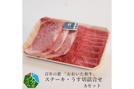A01063　百年の恵 「おおいた和牛」 ステーキ・うす切詰合せ Aセット約700g