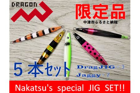 【Dragonシリーズ】中津市限定スペシャルジグセット　40g×5個　限定カラー　数量限定